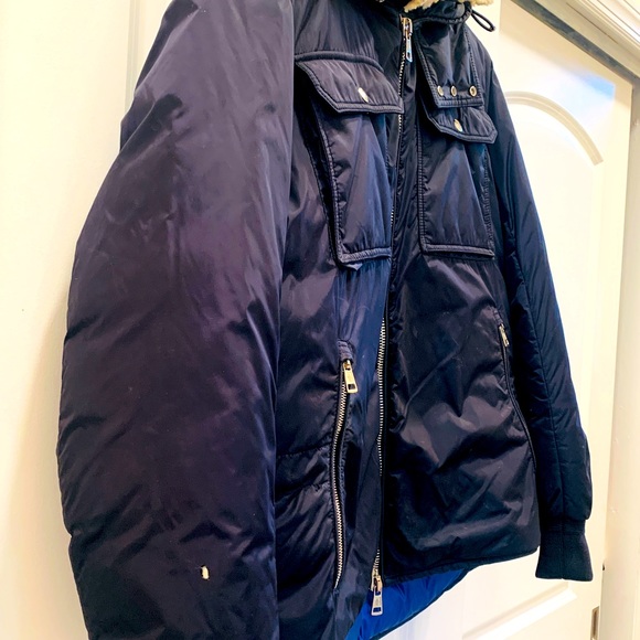 Moncler men’s navy puff shearling jacket - Picture 4 of 9